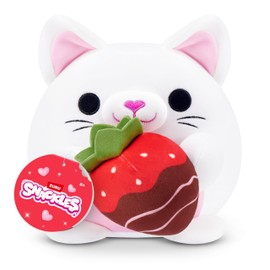 Snackles Love Edition Gattino Peluche 20cm di ZURU – Pupazzo Ultra-Morbido con Accessorio Cioccolato Fragola, da Collezione per Bambini Ragazzi, Idea Regalo
