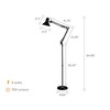 Bostitch Office VLF100F Swing Arm Metal Floor Lamp, 72" Tall