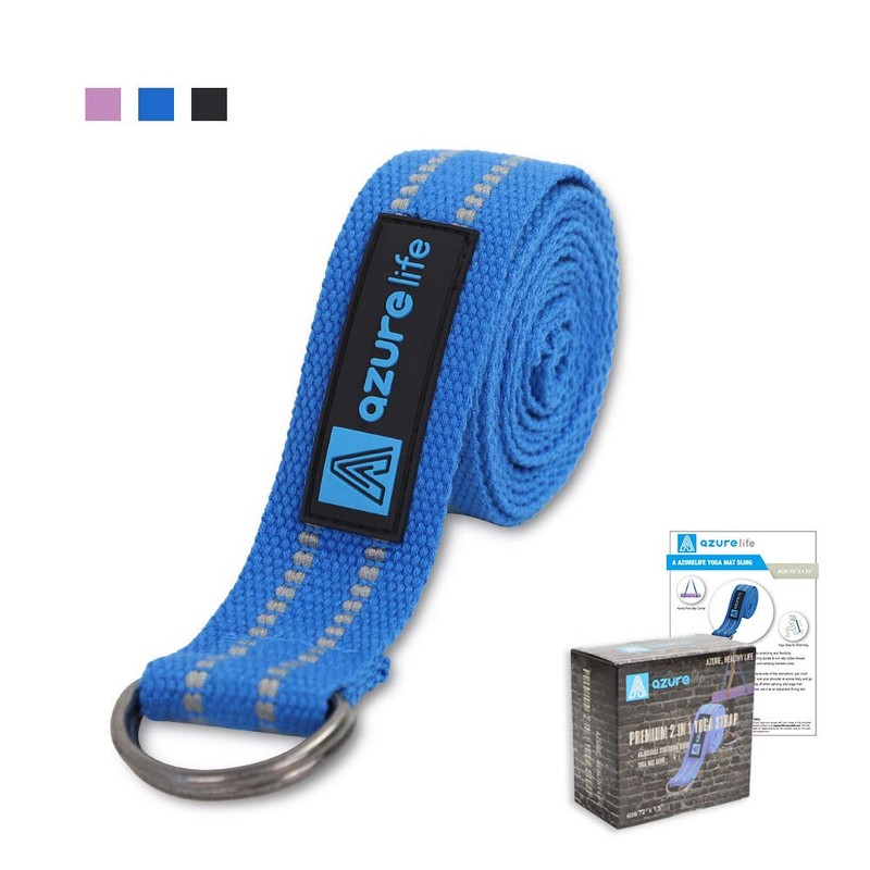 A AZURELIFE Premium2 in 1 Yoga Mat Strap, Adjustable Anti-slip