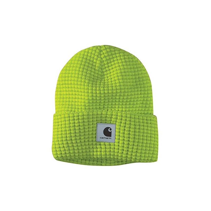 Carhartt Men's Knit Beanie with Reflective Patch, Brite Lime, OFA