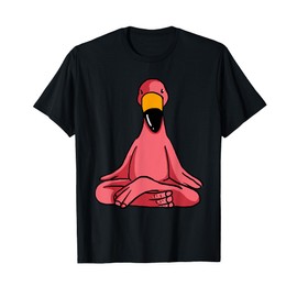 Cute Yoga Flamingos Funny Pink Water Bird Meditation Lovers T-Shirt