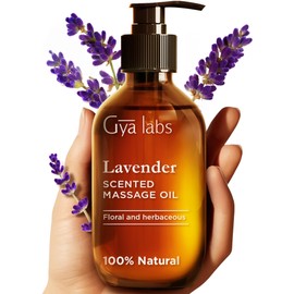 Gya Labs Lavender Massage Oils for Sweet Nights - Natural Aromatherapy Massage Oil for Men & Women - Crafted with Jojoba, Argan & Lavender - 100% Pure (200 ml)