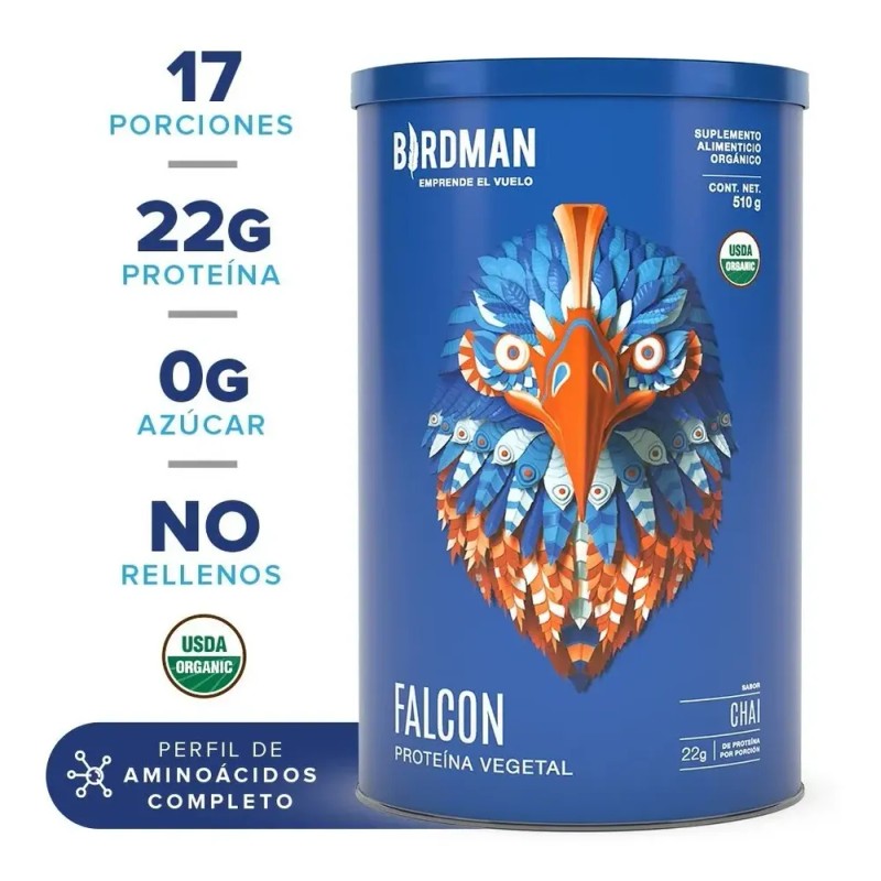 Birdman Falcon Protein Protena Vegana Orgnica Certificada Con Enzimas Digestivas
