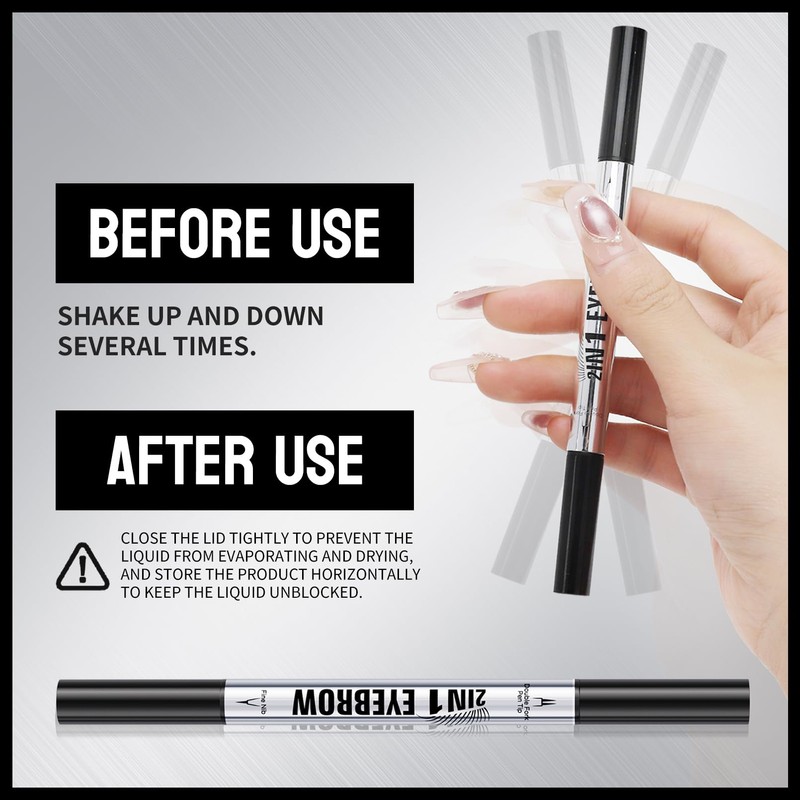 Eyebrow Pencil, Microblading Eyebrow Pen, 2-In-1 Dual-Ended Eye Brow Pencil