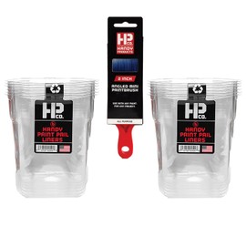 HP CO. HANDY PRODUCTS Handy Paint Pail Liners – 12 Disposable Inserts for Quick Clean-Up and Easy Color Changes, Designed to Fit Handy Paint Pail (Sold Separately) & 2" Sash Brush