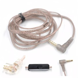 Zengli Kz Cable De Repuesto Tipo Pin C con Micrófono Original，0,75 mm para kz zst zsr es4 zs10 as06 as10 zstx edx ed12 zs10 as06