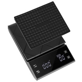 QWORK® Multifunctional Digital Coffee Scales Kitchen Scales with Timer 0.1 g Precise Measurement Maximum Weight 3 kg