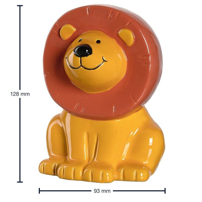 LEONARDO HOME Bambini Money Box 12.8 cm Lion, Ceramic, Yellow,