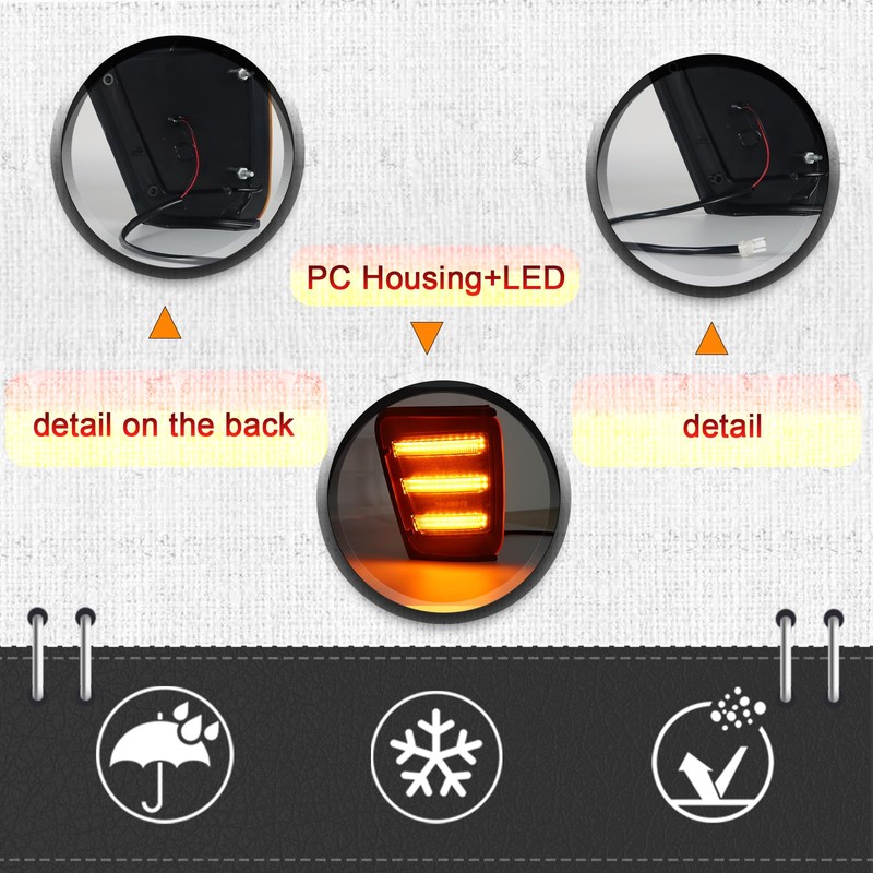 BINQIGOO LED Front Headlight Side Marker Lights for Toyota Pickup
