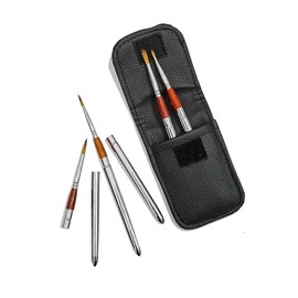 Studio 22 Artists Pocket 5pc Paint Brush Set in Black Leather Wallet