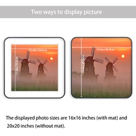 20x20 Picture Frame Aluminum Round Corners Black, Suitable for 16x16 In （With Mat or 20x20 In （Without Mat） Photo,Painting,Puzzles，Diploma（X0919YB2020W1616）