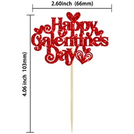 Gyufise 24Pcs Galentines Day Cupcake Toppers Red Glitter Happy Galentines Day Cupcake Picks for Galentine's Day Decoration Friends Galentines Party Decor Valentines Day Party Supplies