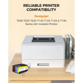 MIOLAINZ 711XL Ink Cartridges 4-Pack Replacement Kit for 711 XL Bundle for DesignJet T120 T125 T130 T520 T525 T530 Printer (1 Black, 1 Cyan, 1 Magenta, 1 Yellow, 4 Pack)