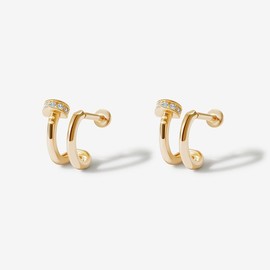 ZOYA JEWELRY DESIGN Gold Plated 925 Sterling Silver flower shape Stud Earrings - Cute Gold Earrings for Women and Girls - Hypoallergenic Trendy TikTok Stud Earrings (Gold)