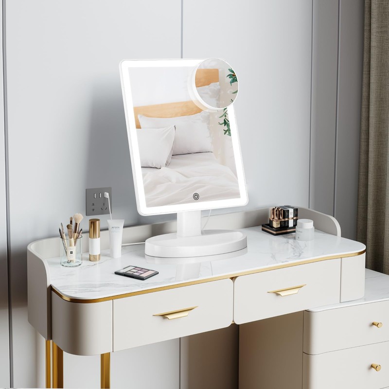 Funtouch Large Lighted Vanity Makeup Mirror with 88 LED, 360