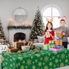 Juweked 2Pcs Winter Snowflake Tablecloth Plastic Christmas Snowflake Tablecloth Red