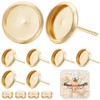 Beebeecraft 1 Box 50Pcs Post Stud Earring Findings 18K Gold