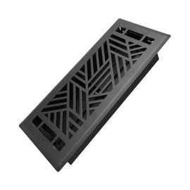 Howeall 4x10 Inches Heavy Duty Walkable Floor Register Easy Adjust Air Supply Lever Floor Vents - Brooklyn Design - Vent Cover for Home Floor - Matte Black