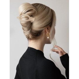 8 Pack Flat Hair Clips for Women, Matte No-Slip Rectangle Medium Hair Claws, Large Strong Hold Barrettes for Thick & Thin Hair French Styling Accessories