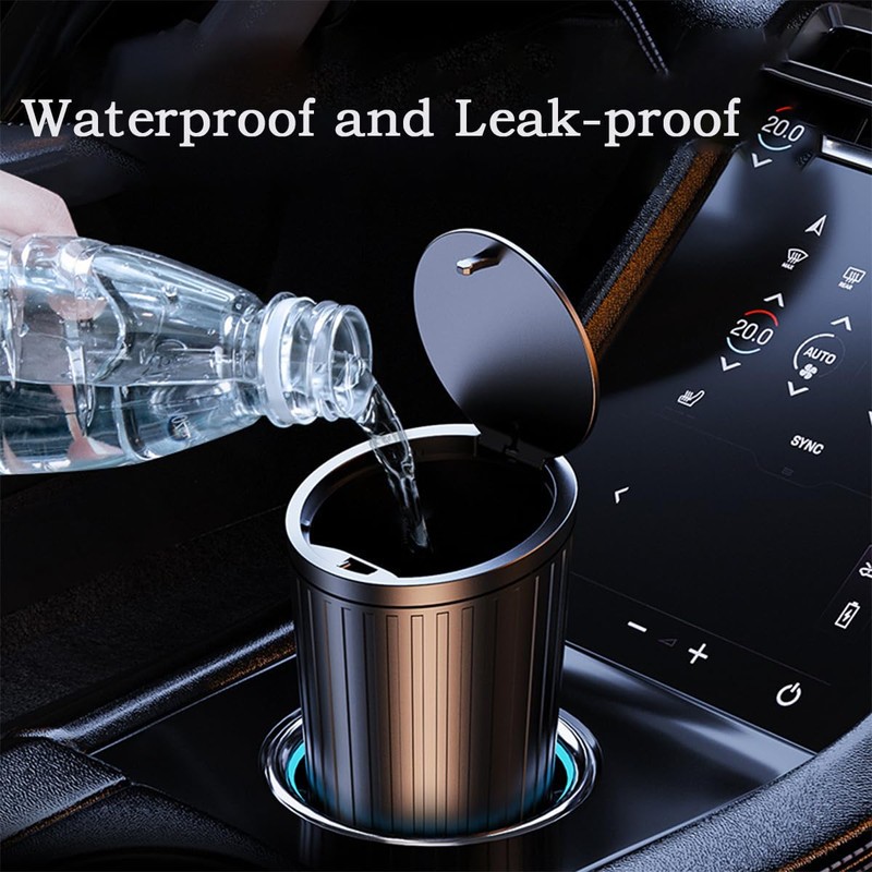 Car Trash Can Bin with Lid with 60pcs Trash Bags,Leak
