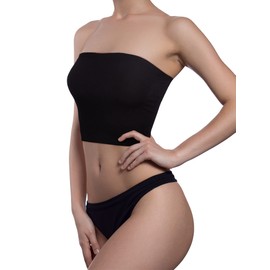 4 Pcs Tube Tops for Women Strapless Basic Bandeau Bra Seamless Stretchy Sports Causal Bralettes Non Padded Bra for Women Girl (Black, White, Sage Green, Dark Gray, Small)