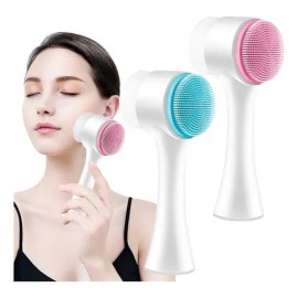 Cepillo Limpieza Facial Doble Cara Manual Exfoliante Skin F                                                                                           