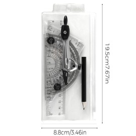 Protractor and Compass Set with Rulers,Compass Geometry Drawing Tool Set