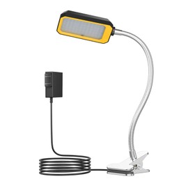 LED Machine Light, Gooseneck Lamp, Clamp-on Gooseneck Light — 2500 lumens, 120 Volts, with a clamp Base, Ideal as an Industrial Lighting Work lamp for Machine Tools and lathes, 25W (Model: J1203)