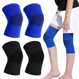 Srvauyea 2 Pairs of Children's Knee Pads, Children's Knee Pads, Breathable Elastic Soft Knee Pads, Sports Knee Pads, Suitable for Basketball, Football and Other Activities