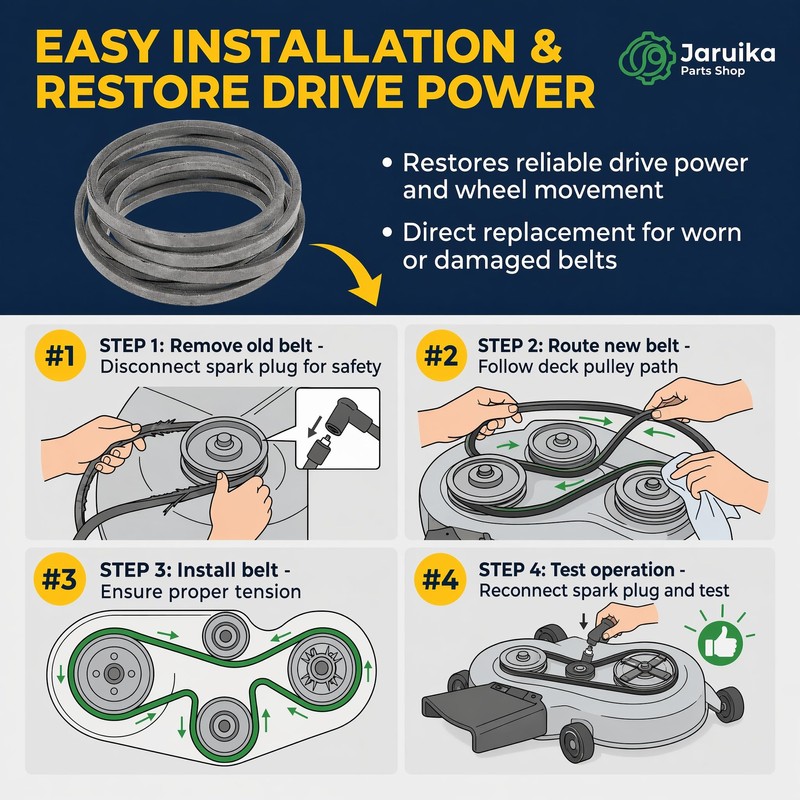 Jaruika 954-04249 Mower Belt 1/2 x 71 Inch for 42-Inch