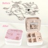 lakefvgk Cherry Blossom Travel Jewelry Organizer, Necklace Box with Mirror,