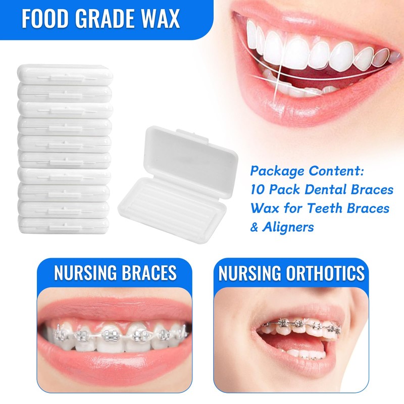 10 Pack Dental Braces Wax for Teeth Braces & Aligners,