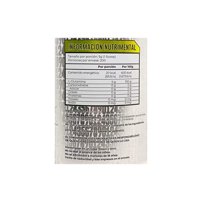 Glutamina en polvo sin sabor 1 kg 43 supplements