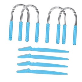 Beaupretty 4pcs Facial Hair Removal Set with Eyebrow Trimmers Portable Manual Non Slip Handle for Precise Painless Fuzz Removal Face and Brows