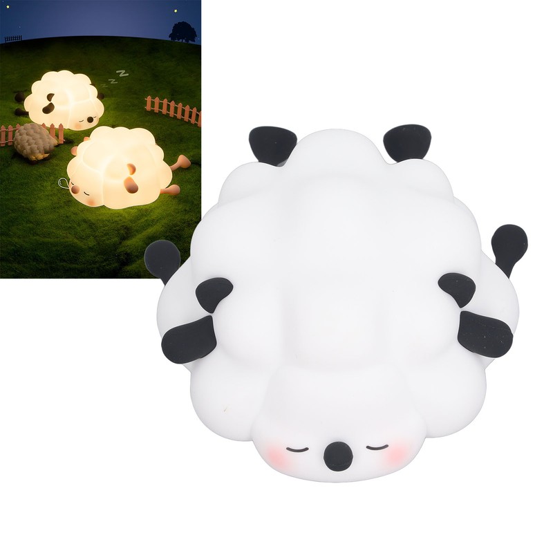 Night Lamp Cute Cartoon Sheep Modeling Three Speed Lighting Eye