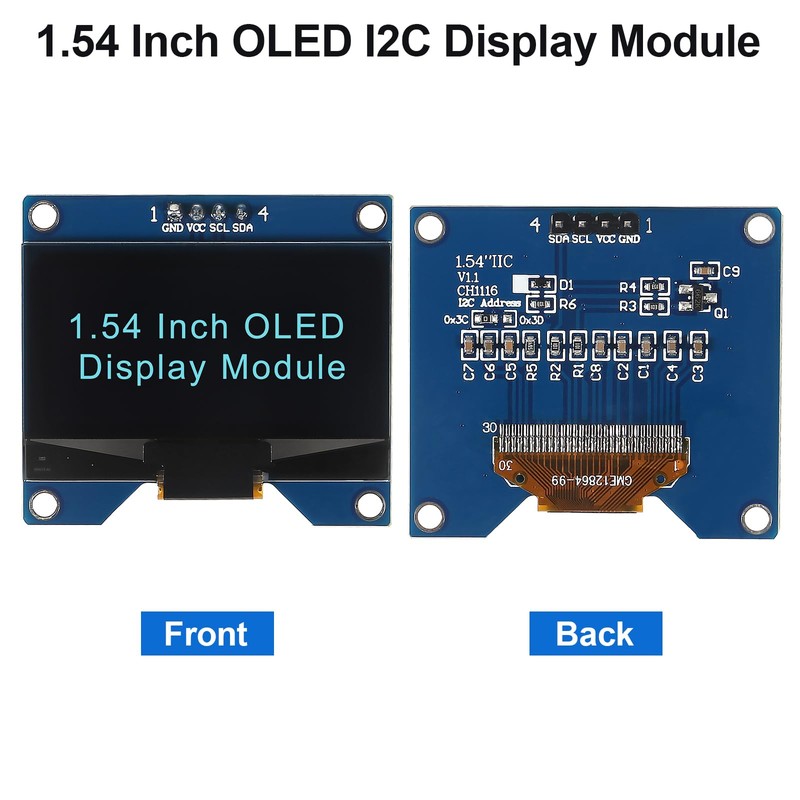 Dealikee Pack of 4 1.54 Inch OLED I2C IIC Display