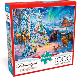Buffalo Games – Darrell Bush - Woodland Christmas - 1000 Piece Holiday Jigsaw Puzzle - Festive Puzzles for Adults – Precision-Cut Pieces, Winter Artwork, and Hours of Relaxing Fun