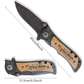 GiveGreatGift 39th Wedding Keepsake for Him, 39 Years Marriage Gift for Husband, Agate Lace Anniversary Present for Men