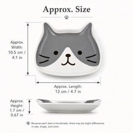 Cat-Shaped Spoon Rest, Ceramic Spoon Rest for Kitchen Counter Stove Top Coffee Bar Station Decor, Cute Spoon Holder Small Cooking Utensil Dish, Funny Cat Lovers Housewarming Wedding Gifts (Grey)