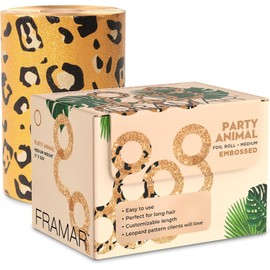 Framar Leopard Embossed Hair Foil, Hair Foils for Highlighting, Foils for Highlights, Hairdressing Foil for Hair Highlights, Highlighting Foil, Framar Foil Sheets, Hair Foils for Colouring – 320F