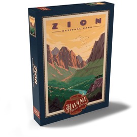 MyPuzzle Zion National Park - Virgin River, Vintage Travel Poster - Premium 1000 Piece Puzzle - MyPuzzle Special Collection by Havana Puzzle Company