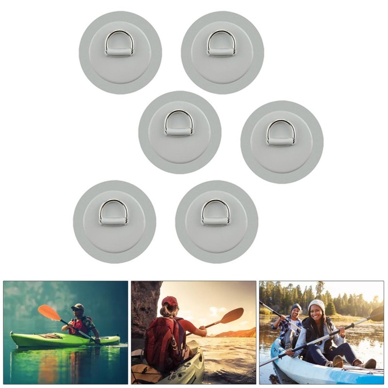 6 Pieces D Rings Patch for PVC Inflatable Boat Canoe