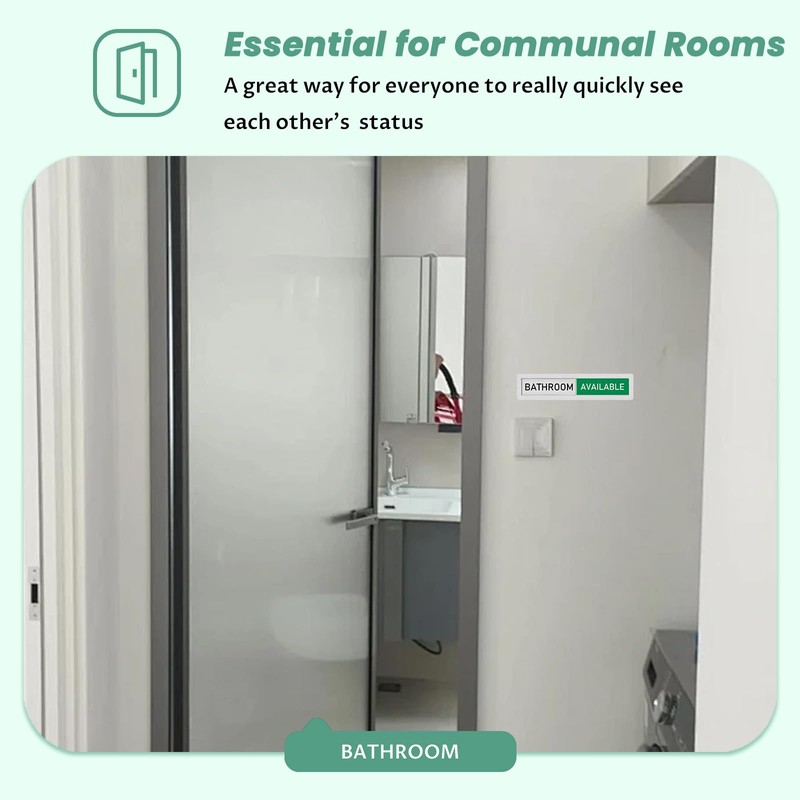 Bathroom Sliding Door Signs, In Use/Available Slider Sign Brushed Silver