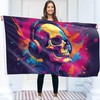Skull with Headphones Flag - Music Large Funny Flag -