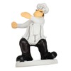 Resin Chef Statue Restaurant Dining Table Decor Holding Red Wine