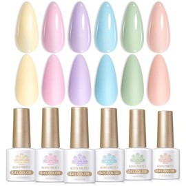 Born Pretty UV Nagellack Pastell Frühling Sommer Gel Nagellack Macaron Bonbon süß Soft Pink Gelb Lila Blau Grün UV LED Soak off Manicure Gel Lacquer Varnish