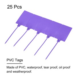 sourcing map Plastic Seals Shipping Tags, for Plastic Tie Mark Product Identification Tags,Valve Marking,Outdoor Tagging, 2.3x3.9 Inch Purple 25Packs