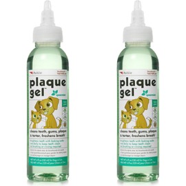 Petkin Plaque Remover Gel – Cleans Teeth and Gums, Removes Plaque and Tartar - Freshens Breath and Whitens Teeth with Baking Soda - Ideal for Daily Use, No Brushing or Rinsing - 4fl oz (2pk)