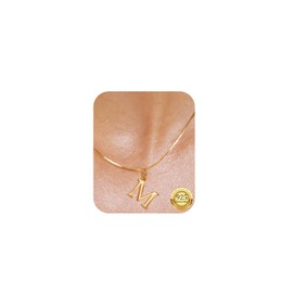 Kenivira Gold Initial Necklaces for Women, Dainty Gold Name Letter Necklace, Tiny Pendant Choker Necklace, Trendy Cute M Necklace Gold Jewelry