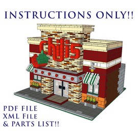 Unbranded Custom Modular building brick Instructions - Chili's Restaurant - Brick Toys